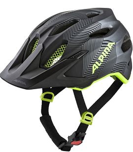Kask rowerowy Alpina Carapax JR, BLACK-NEON-YELLOW  51-56cm
