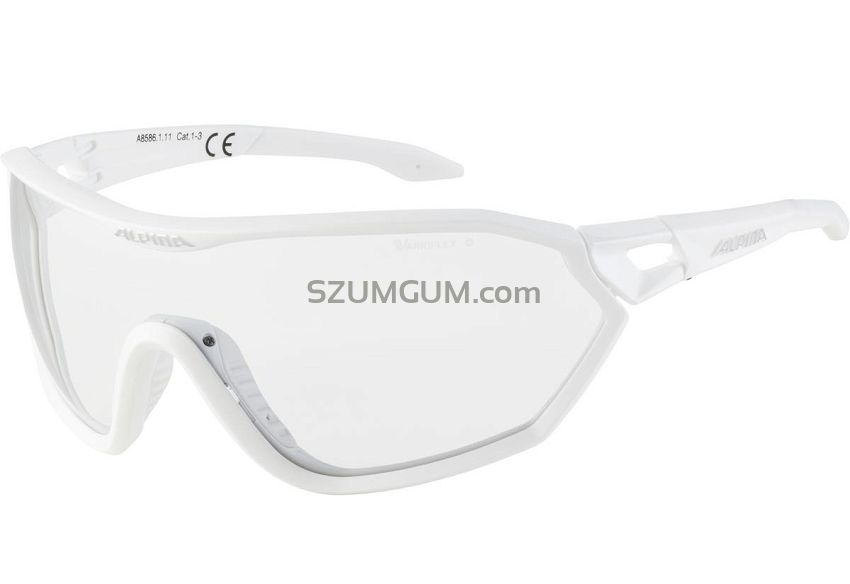 ALPINA OKULARY S-WAY VL+ szkło BLACK S1-3 FOGSTOP - kolor WHITE MATT