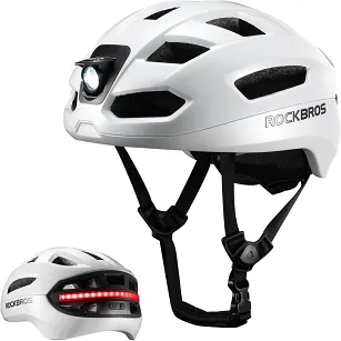 Inteligętny kask Rockbros ZK-031 white – zdalnie sterowane oświetlenie i kierunkowskazy