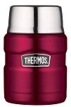 Oryginalny Termos obiadowy  na jedzenie z łyżką Thermos King 470ml, malinowy - 2