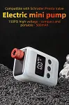Wydajna akumulatorowa mini pompka Rockbros HW-140 - 150 psi / 500 mAh - 12