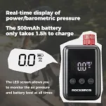 Wydajna akumulatorowa mini pompka Rockbros HW-140 - 150 psi / 500 mAh - 8
