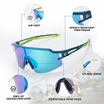 Okulary sportowe Rockbros SP204 - polaryzacyjne z ochroną UV i wkładką korekcyjną / szare szkła - czarne - 5