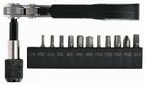 Klucz grzechotka Prox KIT-17 - kieszonkowa 110mm, przedlużka, bity - 2