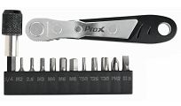 Klucz grzechotka Prox KIT-17 - kieszonkowa 110mm, przedlużka, bity - 3
