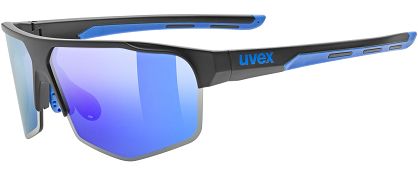 Okulary sportowe UVEX Axos set - black matt / mirror blue