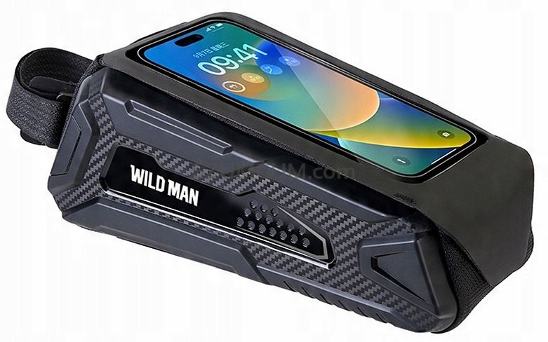 Wodoodporna torebka na telefon na górę ramy - Wild Man M90 czarna