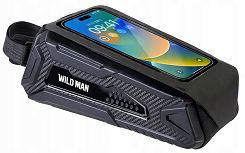 Wodoodporna torebka na telefon na górę ramy - Wild Man M90 czarna