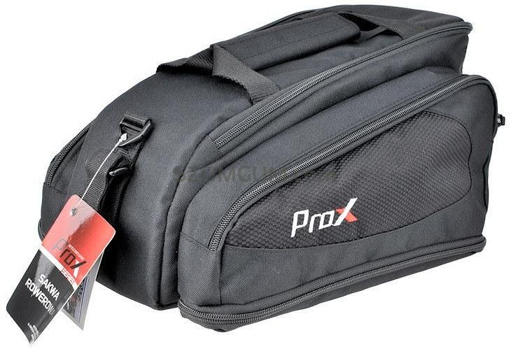 Sakwy trzykomorowa ProX na bagażnik, czarna