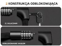 Zapięcię łańcuchowe Rockbros Pezzot na szyfr i kluczyk - 12