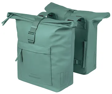 Torba miejska Basil Brooklyn - Double Pannier Bag - 41L - silvergreen