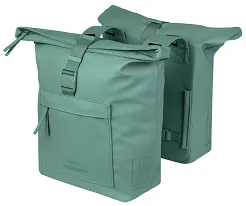 Torba miejska Basil Brooklyn - Double Pannier Bag - 41L - silvergreen