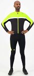 Ocieplana bluza rowerowa Rogelli COURSE, czarno-odblaskowo żółto-biała- XL - 3