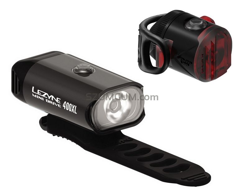Zestaw lampki LEZYNE MINI DRIVE 400 przód 400 lumenów, FEMTO DRIVE USB tył 5 lumenów, usb