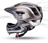 Kask rowerowy Rockbros TT-32SBTG dziecięcy z odpinaną szczęką - S(48-54 cm) / M(54-58 cm) - czarno-szary - 9