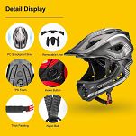 Kask rowerowy Rockbros TT-32SBTG dziecięcy z odpinaną szczęką - S(48-54 cm) / M(54-58 cm) - czarno-szary - 12