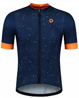 Modna koszulka rowerowa Rogelli TERRAZZO, niebiesko-pomarańczowa