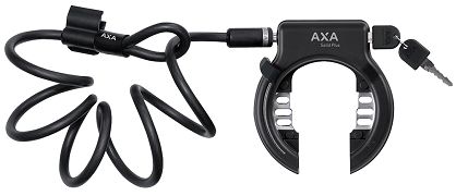 Zestaw -  blokada tylnego koła Axa Ring Lock Solid Plus + Linka Axa Newton 150cm