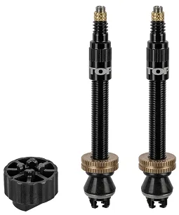 Zestaw zaworów Tubeless - Topeak TurboFlow Valve Kit  | SV (Presta) 45, 60, 80 mm, zwiększa przepływ do 300%