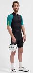 Koszulka kolarska Rogelli FAST 3D czarno-turkusowa - 3