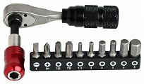Klucz grzechotka Prox KIT-16, kieszonkowa 90mm, pompka, przedlużka, bity - 2