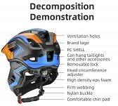 Kask rowerowy Rockbros TT-32SOYB dziecięcy z odpinaną szczęką - S (48-54 cm) / M (54-58 cm) - żółto-pomarańczowy - 16