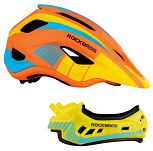 Kask rowerowy Rockbros TT-32SOYB dziecięcy z odpinaną szczęką - S (48-54 cm) / M (54-58 cm) - żółto-pomarańczowy - 2