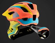 Kask rowerowy Rockbros TT-32SOYB dziecięcy z odpinaną szczęką - S (48-54 cm) / M (54-58 cm) - żółto-pomarańczowy - 10