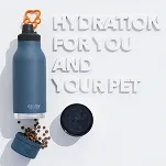 Asobu Buddy Bottle - butelka termiczna z miską na wodę i karmę - blue - 13