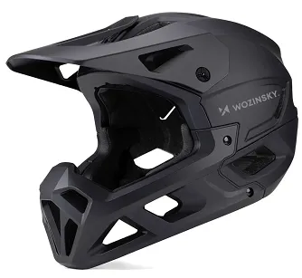 Kask rowerowy fullface Wozinsky z odpinanym daszkiem -  czarny