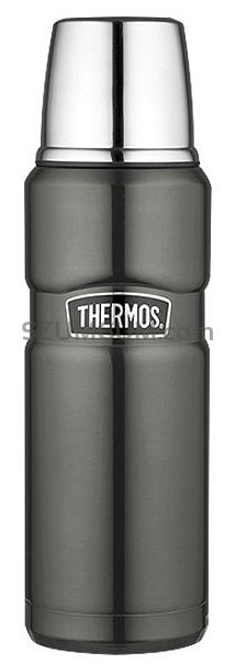 Oryginalny termos Thermos King 0,47 L - metaliczny szary