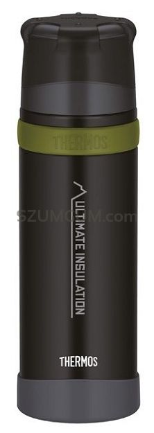 Thermos 0,75L Mountain - Termos z kubkiem do warunków ekstremalnych - Czarny
