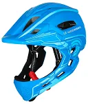 Kask rowerowy fullface dziecięcy Wozinsky z zdejmowaną szczęką i tylną lampką USB 52-56 cm - niebieski - 2