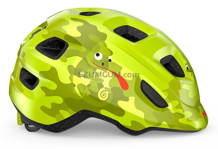 Kask dla najmłodszych MET Hooray - lime chamaleon glossy