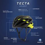 Ultralekki kask rowerowy Rogelli TECTA czarno-odblaskowo-żółty - 16