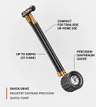 Pompka do amortyzatorów LEZYNE SHOCK DRIVE 400psi manometr czarno-złota - 4