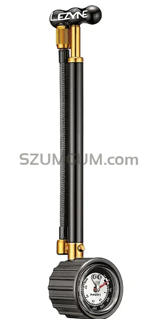 Pompka do amortyzatorów LEZYNE SHOCK DRIVE 400psi manometr czarno-złota