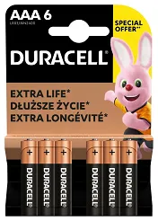 Baterie LR03 Duracell AAA alkaline Plus Power 6 szt. blister