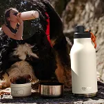 Asobu Buddy Bottle - butelka termiczna z miską na wodę i karmę - white - 3