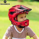 Kask rowerowy Rockbros TT-32SOBL dziecięcy/młodzieżowy z odpinaną szczęką - S(48-54 cm) - M(54-58) - czarno-pomarańczowy - 10