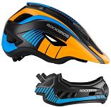 Kask rowerowy Rockbros TT-32SOBL dziecięcy/młodzieżowy z odpinaną szczęką - S(48-54 cm) - M(54-58) - czarno-pomarańczowy - 2