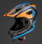 Kask rowerowy Rockbros TT-32SOBL dziecięcy/młodzieżowy z odpinaną szczęką - S(48-54 cm) - M(54-58) - czarno-pomarańczowy - 16