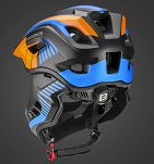 Kask rowerowy Rockbros TT-32SOBL dziecięcy/młodzieżowy z odpinaną szczęką - S(48-54 cm) - M(54-58) - czarno-pomarańczowy - 17