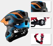 Kask rowerowy Rockbros TT-32SOBL dziecięcy/młodzieżowy z odpinaną szczęką - S(48-54 cm) - M(54-58) - czarno-pomarańczowy - 9