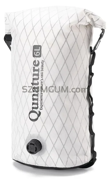 Ultralekki wodoodporny worek kompresyjny Qunature Bikepacking 6L lub 12L - white