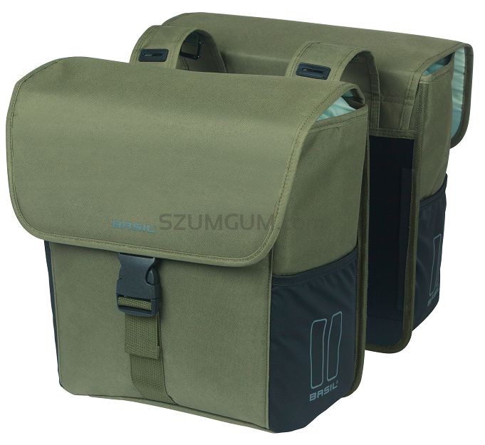 Troby boczne Basil GO - double bicycle bag / 32L / dark green