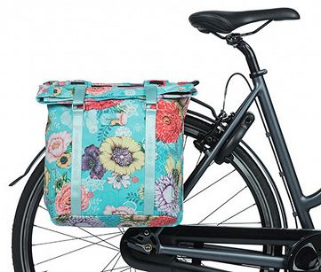 Sakwa, torba Basil BLOOM FIELD DOUBLE BAG, 28-35L, mocowanie na paski lub MIK system - sky blue