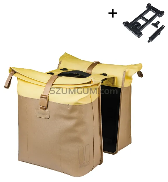 Torba miejska Basil Vive - Double Pannier Bag MIK - 28-35L - sand/yellow