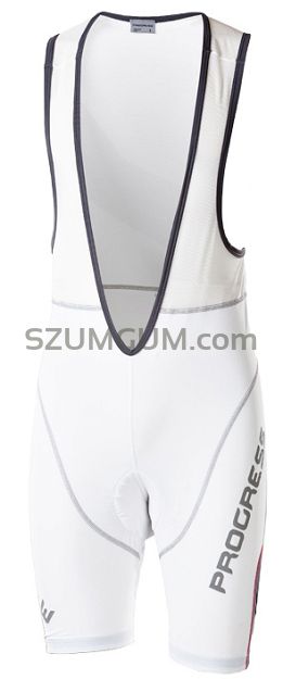 Spodenki rowerowe z szelkami Progress BS AIR BIB, - Białe-szary Roz. 2XL