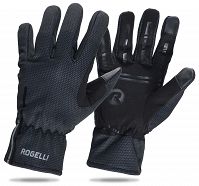 Cienkie zimowe rękawiczki softshell z antypoślizgową warstwą Rogelli ANGOON, czarne